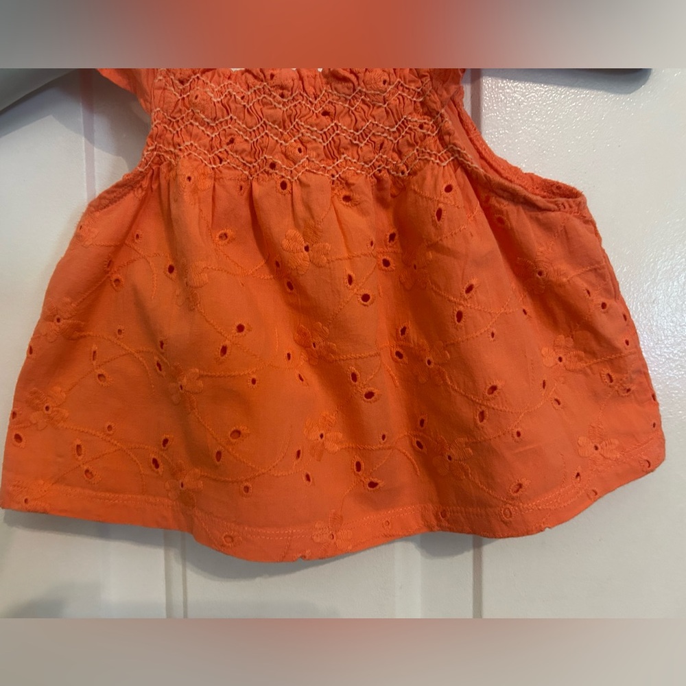 4/$20🌷🧡Baby Oshkosh B’Gosh Light Orange Flutter Sleeve Blouse🧡 2000’s ✨ - Picture 4 of 9